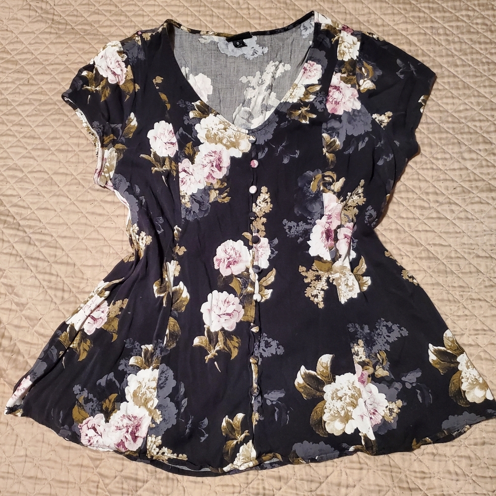 Floral Button-Up Blouse